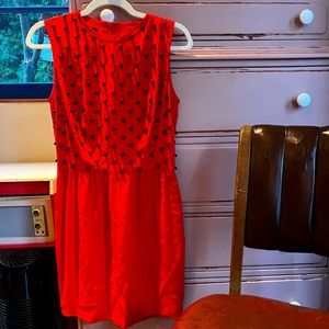Lyn Devon - red short dress with black beads